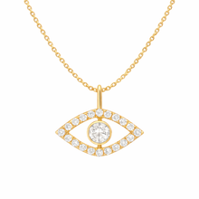 Diamond Evil Eye Necklace in 14K Solid Gold – Everyday Protection Pendant