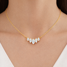 Graduated Marquis 14K Solid Gold 5 Lab Grown Diamond Marquis Necklace