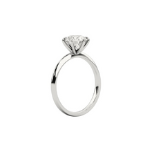 6 Prong Solitaire Diamond 14K Solid Gold Dome Band Engagement Ring IGI Certified