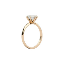 6 Prong Solitaire Diamond 14K Solid Gold Dome Band Engagement Ring IGI Certified