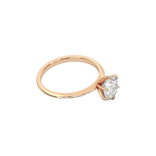 6 Prong Solitaire Diamond 14K Solid Gold Dome Band Engagement Ring IGI Certified