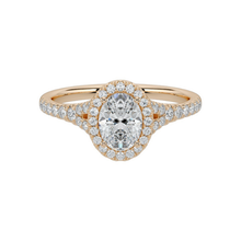 Elegant Oval Cut Surrounding Halo 14K Solid Gold Engagement Ring 2.00 to 4.00 Carat