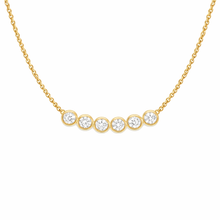 Modern Minimalist Curved Bezel-Set Diamond Necklace 14K Solid Gold