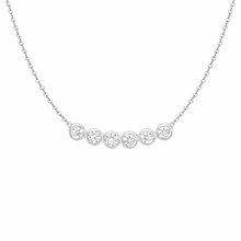 Modern Minimalist Curved Bezel-Set Diamond Necklace 14K Solid Gold