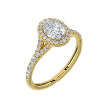 Elegant Oval Cut Surrounding Halo 14K Solid Gold Engagement Ring 2.00 to 4.00 Carat