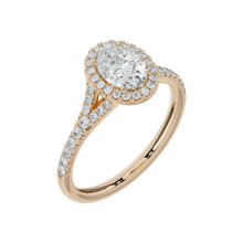 Elegant Oval Cut Surrounding Halo 14K Solid Gold Engagement Ring 2.00 to 4.00 Carat