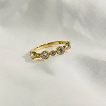 Antic Bezel 14K Solid Gold Diamond Wedding Ring Band