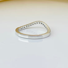 Curved Pave Diamond Wedding Band 14K Solid Gold