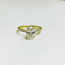 2 to 4 Carat Oval Cut Pave Setting 14K Solid Gold Solitaire Diamond Engagement Ring
