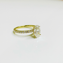 2 to 4 Carat Oval Cut Pave Setting 14K Solid Gold Solitaire Diamond Engagement Ring