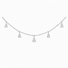 Effortless Elegance Five Station Pear Drop Lab Grown Diamond Necklace In 14K Solid Gold