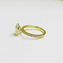 2 to 4 Carat Oval Cut Pave Setting 14K Solid Gold Solitaire Diamond Engagement Ring