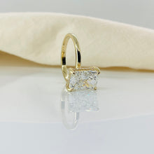 Elegant Radiant Cut Hidden Halo 14K Solid Gold Engagement Ring 2 to 4 Carat