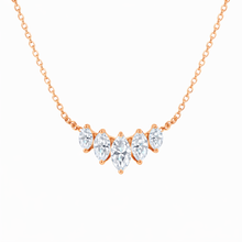 Graduated Marquis 14K Solid Gold 5 Lab Grown Diamond Marquis Necklace