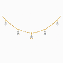 Effortless Elegance Five Station Pear Drop Lab Grown Diamond Necklace In 14K Solid Gold