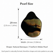 Natural Baroque Freeform Mobe Pearl Pendant Necklace 14K Solid Gold Statement Jewelry