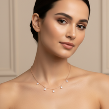Effortless Elegance Five Station Pear Drop Lab Grown Diamond Necklace In 14K Solid Gold