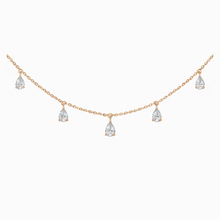 Effortless Elegance Five Station Pear Drop Lab Grown Diamond Necklace In 14K Solid Gold