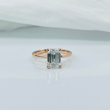 Emerald Cut Diamond Solitaire 14K Solid Gold Engagement Ring IGI Certified