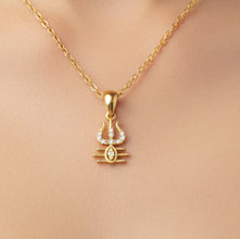 14K Solid Gold Religious Shiva Diamond Pendant