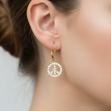 14K Solid Gold Sign of Piece Diamond Earrings