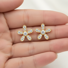 14K Solid Gold Lily Flower Style Designer Earrings