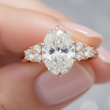 Oval Cut Cathedral Setting 14K Solid Gold Engagement Diamond Ring 2 to 4 Carat