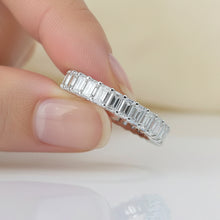 Customised 2 CT. Emerald Cut Diamond 14K Solid Gold Eternity Wedding Band