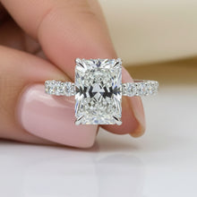 3 to 5 Carat Radiant Cut Curved style Side Band 14K Solid Gold Engagement Ring