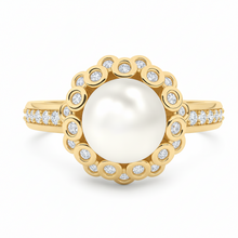 10 mm White South Sea Pearl 14K Solid Gold Stunning Pearl Ring