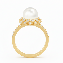 10 mm White South Sea Pearl 14K Solid Gold Stunning Pearl Ring