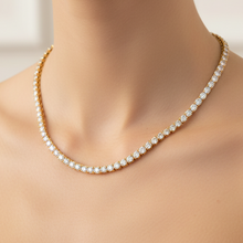3.00 MM 14K Solid Gold Prong Setting Tennis Necklace 14.00 Ctw - 18.00 Ctw
