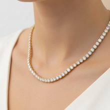 3.80 MM 14K Solid Gold 4 Prong Tennis Necklace 20.00 Ctw - 25.00 Ctw