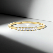 14K Solid Gold 7 Diamond Wedding Ring