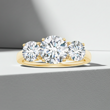 3 Diamond 14K Solid Gold Diamond Engagement Ring IGI Certified