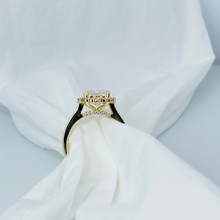 3 Carat Radiant Cut Halo 14K Solid Gold Solitaire Diamond Engagement Ring