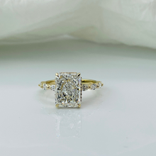 2 to 4 Carat Radiant Cut Hidden Halo Marquies Band 14K Solid Gold Diamond Engagement Ring