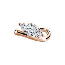 The Wave 14K Solid Gold Marquise Cut Solitaire Diamond Ring 1 to 3 Carat