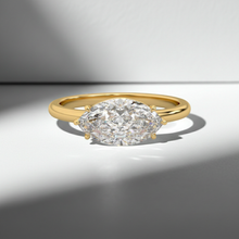 2 Carat Marquise Cut East and West Solitaire Diamond 14K Solid Gold Ring