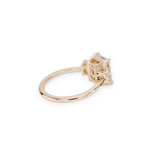 14K Solid Gold 3 Stone Radiant Cut Diamond Engagement Ring IGI Certified