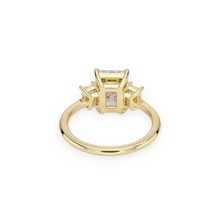 14K Solid Gold 3 Stone Radiant Cut Diamond Engagement Ring IGI Certified