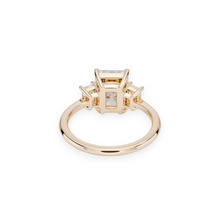 14K Solid Gold 3 Stone Radiant Cut Diamond Engagement Ring IGI Certified