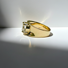 1 to 3 Carat Round Cut Broad Band 14K Solid Gold Solitaire Diamond Engagement Ring