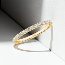 14K Solid Gold Diamond Half Stackable Wedding Ring Band