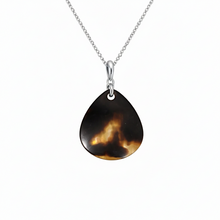 Natural Black Baroque Mobe Pearl Teardrop Pendant Necklace 14K Solid Gold Jewelry