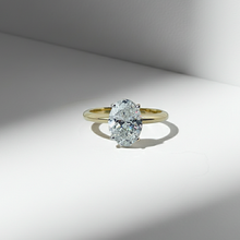 Two Tone Oval Cut 14K Solid Gold Solitaire Diamond Engagement Ring