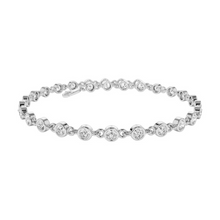 14K Solid Gold Bezel Link Setting Tennis Bracelet