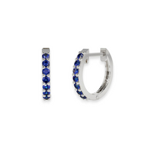 blue Saffire white gold earrings hoop