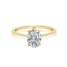 3.00 CT Oval Cut Solitaire Cathedral Settings 14K Solid Gold Diamond Ring IGI Certified