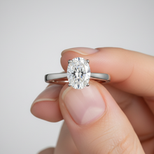 3.00 CT Oval Cut Solitaire Cathedral Settings 14K Solid Gold Diamond Ring IGI Certified